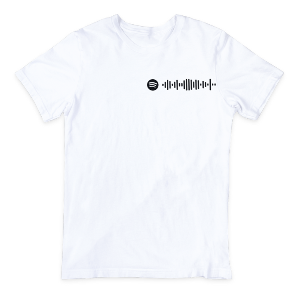 tshirt wit borduren of geborduurd met spotify code